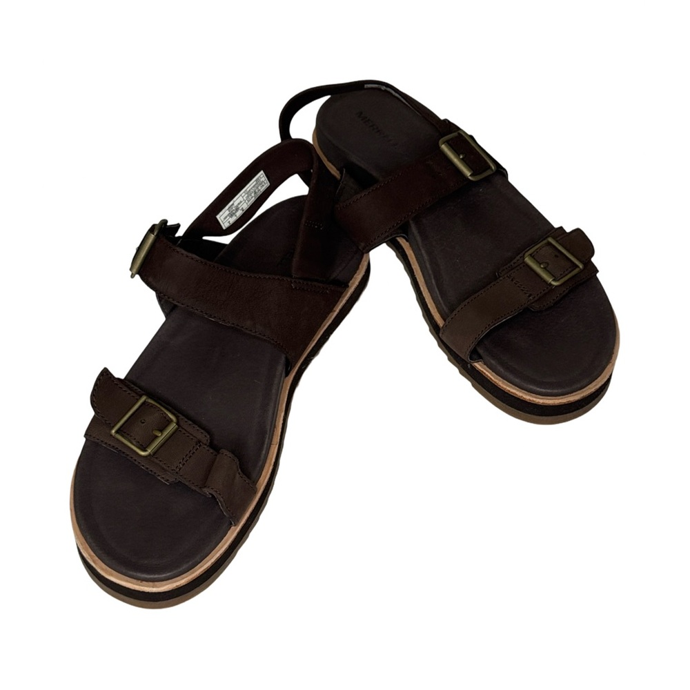 NWOT Merrell Brown Leather Sandals with Buckle